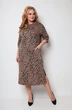 Платье 2069 коричневый + принт Michel Chic