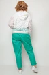 Костюм брючный 1240 белый+зелёный Michel Chic
