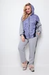 Спортивный костюм 1267 серый + леопард Michel Chic