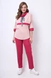 Костюм брючный 1282 розовый Michel Chic