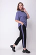 Костюм брючный 1308 лавандовый + черный Michel Chic