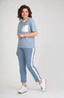 Костюм брючный 1331 белый + голубой Michel Chic