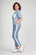 Костюм брючный 1331 белый + голубой Michel Chic