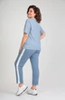 Костюм брючный 1331 белый + голубой Michel Chic