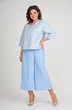 *Костюм брючный 1335 голубой + белый Michel Chic
