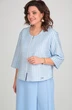 *Костюм брючный 1335 голубой + белый Michel Chic