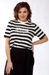 Костюм брючный 1336 белый + черный Michel Chic