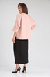 Костюм с юбкой 1348 розовый + черный Michel Chic
