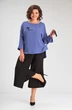 Костюм брючный 1350 синий + черный Michel Chic