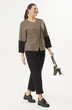 Костюм брючный 1354 черный + бежевый Michel Chic