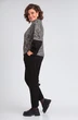 *Костюм брючный 1354  черный + серый Michel Chic