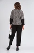 *Костюм брючный 1354  черный + серый Michel Chic