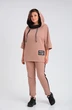Спортивный костюм 1358 бежевый + черный Michel Chic