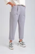 Костюм брючный 1360 молочный + серый Michel Chic
