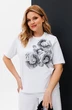 Костюм брючный 1368 белый Michel Chic