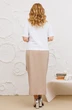 Костюм с юбкой 1376 белый + бежевый Michel Chic