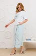 Костюм с юбкой 1376 белый + голбуой Michel Chic