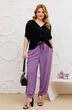 Костюм брючный 1382 черный + сирень Michel Chic