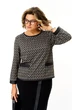 Костюм с юбкой 1394-2 серая графика + черный Michel Chic фото 5