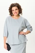 Костюм с юбкой 1399  зеленый + полоска Michel Chic