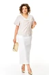 Костюм с юбкой 1422 бежевый + белый Michel Chic фото 3