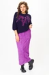 Костюм с юбкой 1442 синий + пурпурный Michel Chic