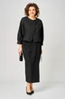 Костюм с юбкой 1443 черный кубик Michel Chic