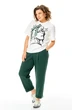 Костюм брючный 1458 темный изумруд+ белый Michel Chic фото 4
