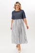 Платье 2197 деним + полоска Michel Chic