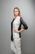 Блузка 1037 черно-белый Mita Fashion