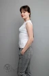 Майка 992 белый+цветок Mita Fashion