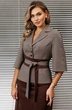 Костюм с юбкой 25-2618-0 каштан + бежевый Мода-Юрс фото 3 Костюм с юбкой 25-2618-0 каштан + бежевый Мода-Юрс фото 3
