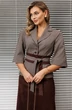 Костюм с юбкой 25-2618-0 каштан + бежевый Мода-Юрс фото 4 Костюм с юбкой 25-2618-0 каштан + бежевый Мода-Юрс фото 4