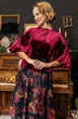 Костюм с юбкой 2625-1 бордо + цветы Мода-Юрс