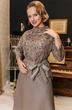 Костюм с юбкой 2718-2 темный беж Мода-Юрс