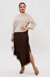 Костюм с юбкой 302 бежевый + шоколад Мублиз