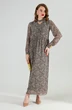 Костюм с платьем 1020-2 коричневый мультиколор + шоколад NikVa фото 3