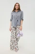 Костюм брючный 981-8 серый и листья мультиколор NikVa фото 3