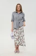 Костюм с юбкой 980-8 серый и листья мультиколор NikVa фото 3