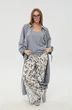 Костюм брючный 976-15 серый и листья мультиколор NikVa фото 3