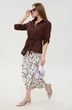 Костюм с юбкой 980-6 шоколад и  листья мультиколор NikVa фото 3