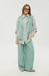 Костюм брючный 956-5 мята + мятные полосы NikVa фото 3