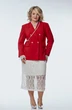 Костюм с юбкой 244 красный с белым OVERYOU