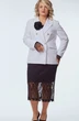 Костюм с юбкой 244-1 белый с черным OVERYOU фото 3