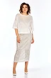 Костюм с юбкой 413 молочный Ольга Стиль
