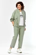 Костюм брючный 1011 серо-зеленый Ольга Стиль