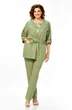 Костюм брючный 1012 зеленый Ольга Стиль