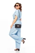 Костюм брючный 1023 голубой + полоска Ольга Стиль фото 2