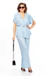 Костюм брючный 1023 голубой + полоска Ольга Стиль фото 4