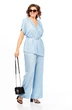 Костюм брючный 1023 голубой + полоска Ольга Стиль фото 3